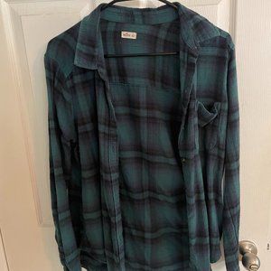 Hollister Flannel (Green/Blue) Size Large